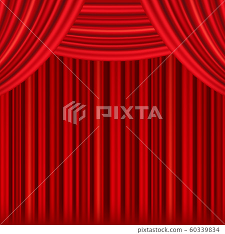 Red curtains of theater stage. Red curtains of theater stage. 60339834