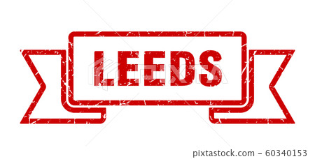 Leeds ribbon. Red Leeds grunge band sign-插圖素材 [60340153] - PIXTA圖庫