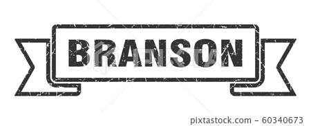 Branson ribbon. Black Branson grunge band sign Branson ribbon. Black Branson grunge band sign 60340673