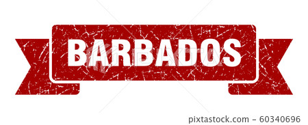 Barbados ribbon. Red Barbados grunge band sign Barbados ribbon. Red Barbados grunge band sign 60340696