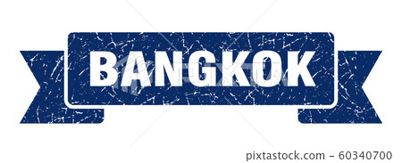 Bangkok ribbon. Blue Bangkok grunge band sign Bangkok ribbon. Blue Bangkok grunge band sign 60340700