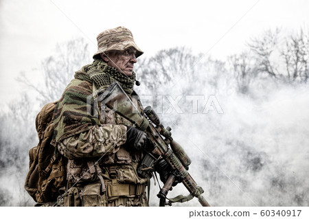 Brutal commando army veteran armed sniper rifle 60340917