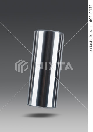 Loader tooth bushing spare part placed on gray  isolated background with shadow. 60341153