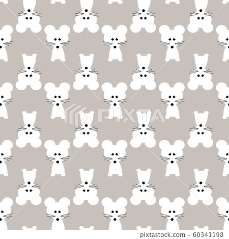 Seamless pattern with white rat mice as a symbol - Stock Illustration ...