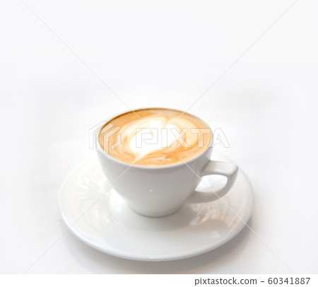late art on white ceramic coffee cup on white 60341887