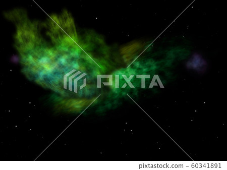 Far being shone nebula and star field. 3D rendering 60341891