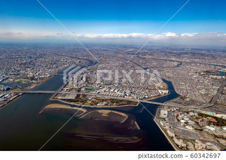 Aerial view Arakawa Former Edogawa Kasai Junction Kasai Rinkai Park Kasai Seaside Park Disney Sea Aerial view Arakawa Former Edogawa Kasai Junction Kasai Rinkai Park Kasai Seaside Park Disney Sea 60342697