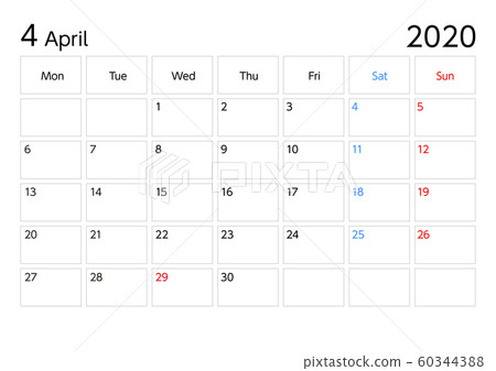 April 2020 calendar starts on Monday April 2020 calendar starts on Monday 60344388