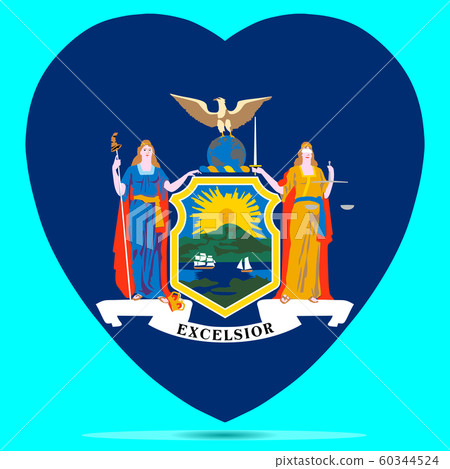 New York Flag In Heart Shape Of The Us State Of New York Flag In Heart Shape Of The Us State Of 60344524