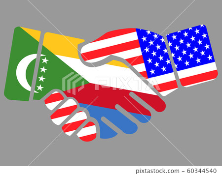 Comoros and USA flags Handshake vector Comoros and USA flags Handshake vector 60344540