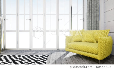 Modern design living room interior in Scandinavian style . 3D rendering Modern design living room interior in Scandinavian style . 3D rendering 60344802