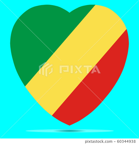 Republic of the Congo Flag In Heart Shape Vector - Stock Illustration ...