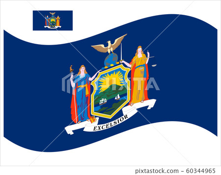 Wave Flag of New York US state Vector illustration Wave Flag of New York US state Vector illustration 60344965