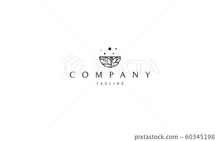 Vector logo on which an abstract image of leaves in the form of a bowl. 60345198