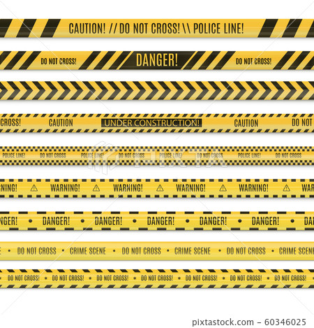 Realsitic seamless set of police line and danger tapes. 60346025