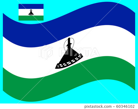 Wave Lesotho Flag Vector illustration Eps 10 Wave Lesotho Flag Vector illustration Eps 10 60346102