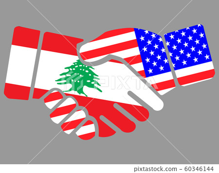 Lebanon and USA flags Handshake vector Lebanon and USA flags Handshake vector 60346144