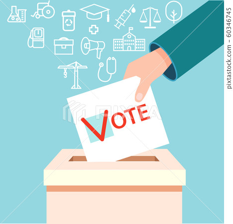 Cartoon Color Voting Process Poster Card. Vector Cartoon Color Voting Process Poster Card. Vector 60346745