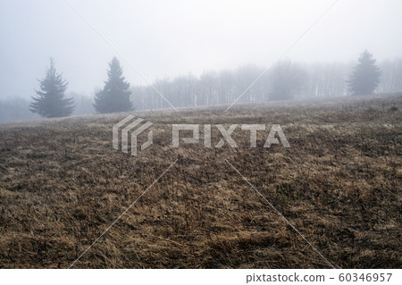 Foggy landscape, Strazov hill, Strazov Mountains, Foggy landscape, Strazov hill, Strazov Mountains, 60346957