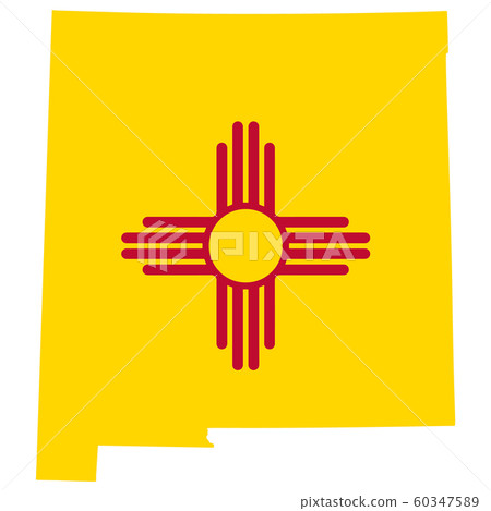 Map flag of the U.S. state of New Mexico Vector 60347589