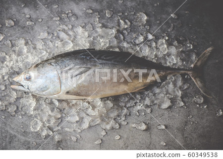 Fresh fish on ice in the market - Raw fish seafood 60349538