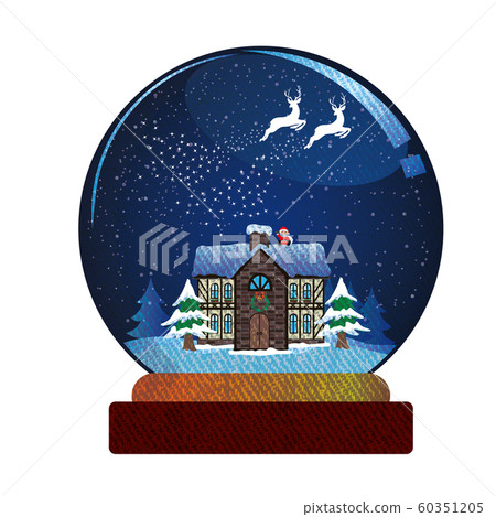 雪球與聖誕節形象的插圖| 雪球與聖誕節形象的插圖| 60351205