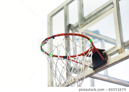 Old basketball hoop on white background in the Old basketball hoop on white background in the 60351674