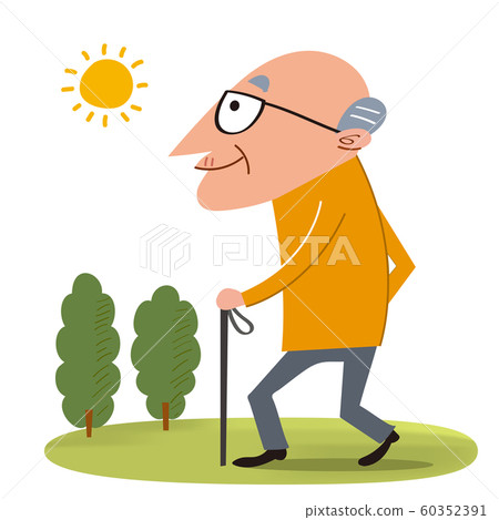 Old man walking well 60352391