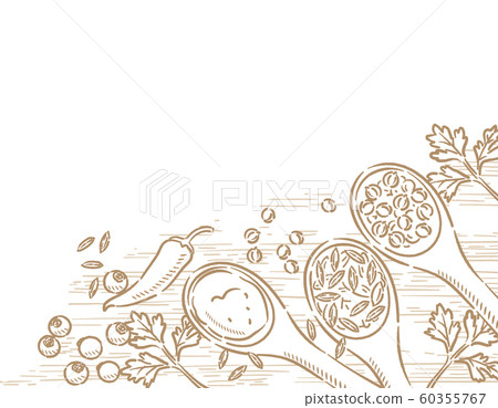 Indian curry spice frame material. Indian curry spice frame material. 60355767