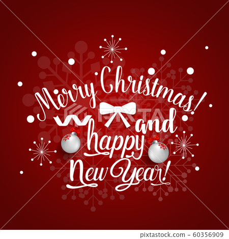 Christmas Greeting Card. Merry Christmas and Happy New Year lettering 60356909