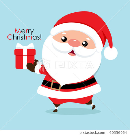 Christmas Greeting Card with Santa Claus, vector illustration. 60356964