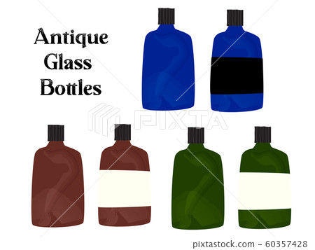 手繪仿古遮光瓶 插圖素材 圖庫