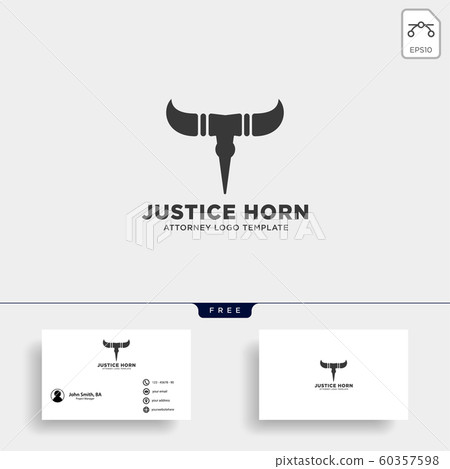 horn bull attorney logo line design template 60357598