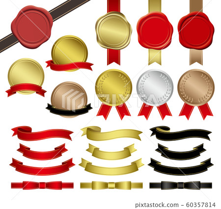 Medals and stamps and ribbons that can be used for rankings and gifts 60357814