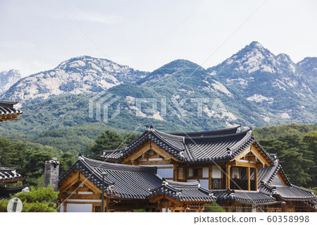 Traditional Korean style architecture, Hanok Village landscape 162 Traditional Korean style architecture, Hanok Village landscape 162 60358998