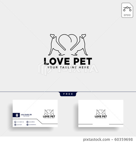 dog pet animal line art style logo template vector 60359698