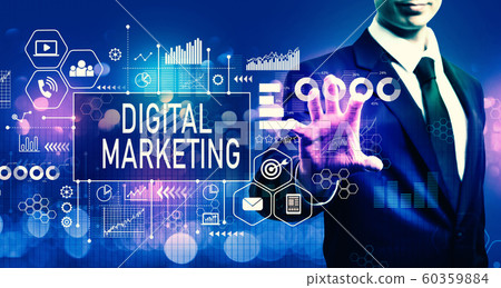 Digital marketing with businessman 60359884