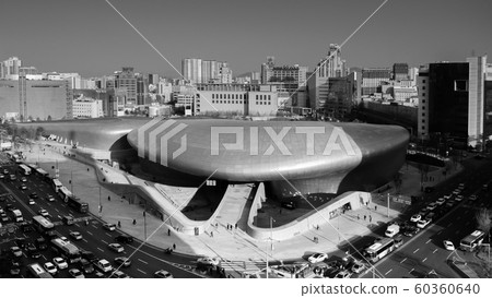 Dongdaemun design plaza or DDP modern free form building Dongdaemun design plaza or DDP modern free form building 60360640