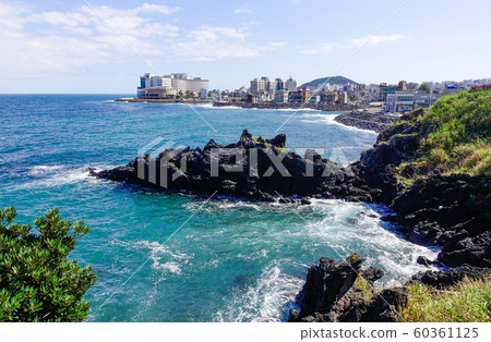 Beautiful sea and cliff in Jeju Island Beautiful sea and cliff in Jeju Island 60361125