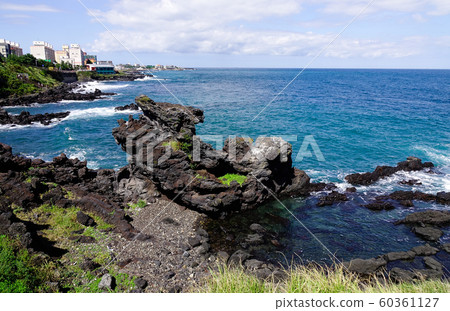 Beautiful sea and cliff in Jeju Island Beautiful sea and cliff in Jeju Island 60361127