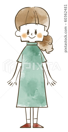 Woman-smile-full-body-watercolor 60362481