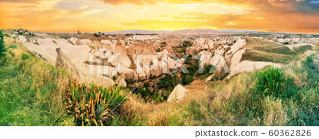 Valley with sandy cliffs in Cappadocia 60362826