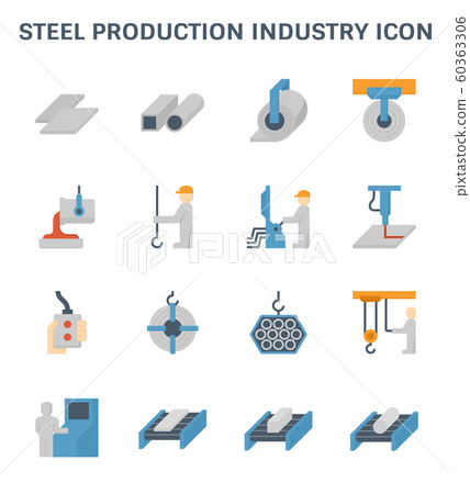 steel production icon 60363306