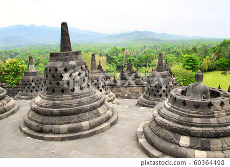 Ancient stupas, Borobudur Buddhist Temple, Java Ancient stupas, Borobudur Buddhist Temple, Java 60364498