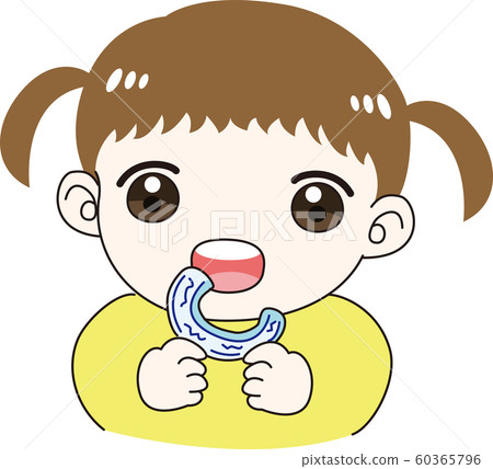 Children Orthodontic appliance Mouthpiece wearing Phase 0 treatment Cute girl Children Orthodontic appliance Mouthpiece wearing Phase 0 treatment Cute girl 60365796
