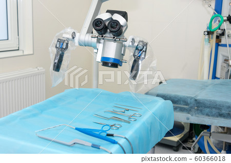 Equipment and medical devices in modern operating room. Surgical room modern equipment in the hospital. Equipment and medical devices in modern operating room. Surgical room modern equipment in the hospital. 60366018