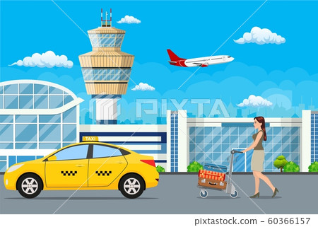 female with luggage go on boarding in a taxi female with luggage go on boarding in a taxi 60366157