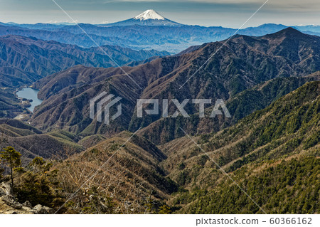 Mt. Fuji and Hirose Dam seen from the climb of Mt. Mt. Fuji and Hirose Dam seen from the climb of Mt. 60366162