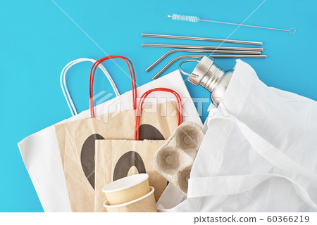 Zero waste concept. Eco friendly reusable items 60366219