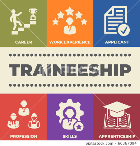 TRAINEESHIP Concept with icons and signs TRAINEESHIP Concept with icons and signs 60367094